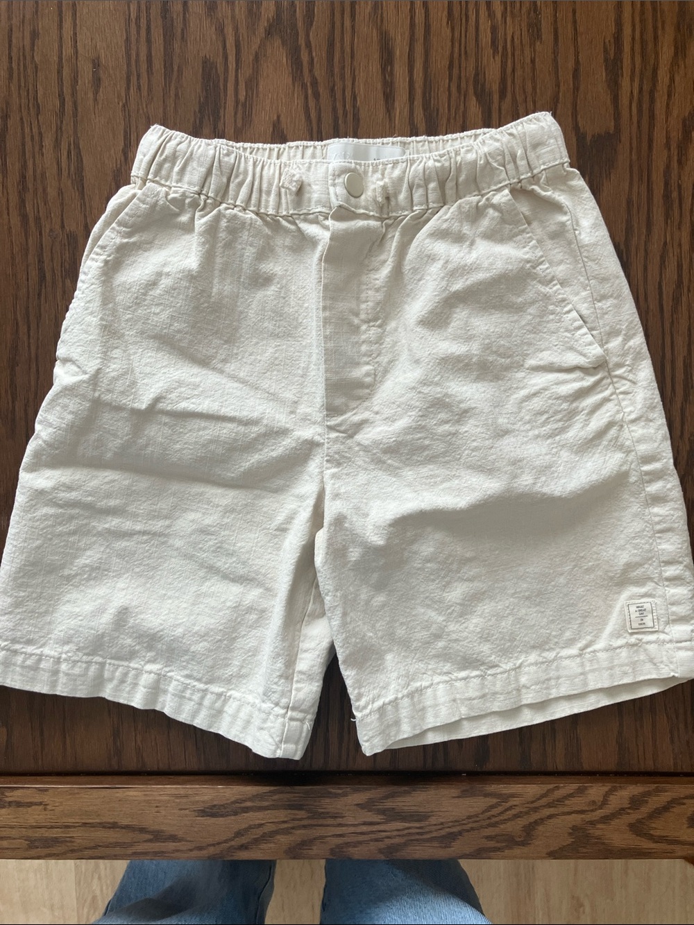 Zara off white Elastic-Waist Kids Shorts